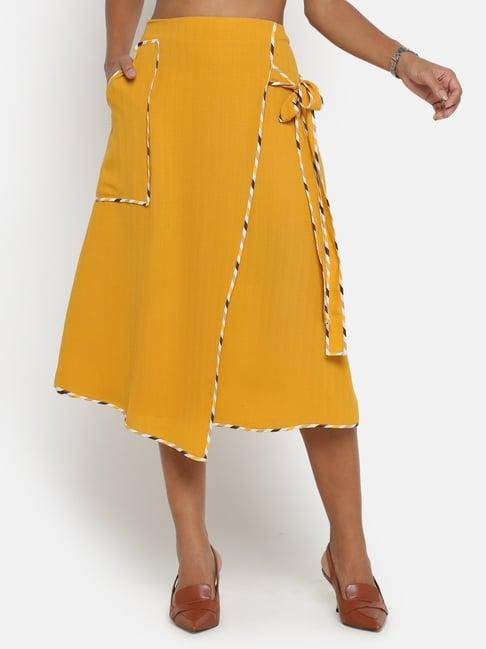 office & you yellow a-line skirt