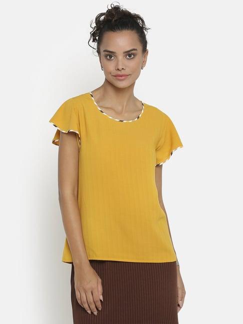 office & you yellow straight fit top