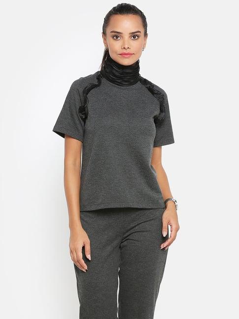 office & you grey turtle neck top