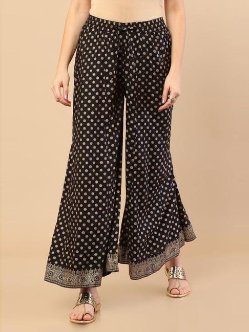 soch black printed palazzos