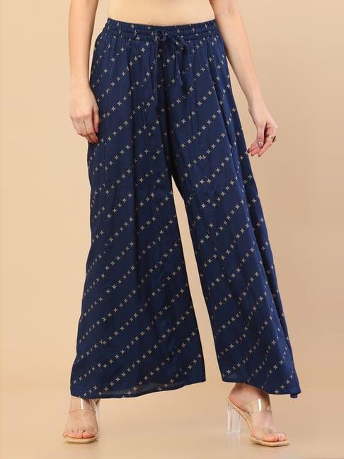 soch navy printed palazzos