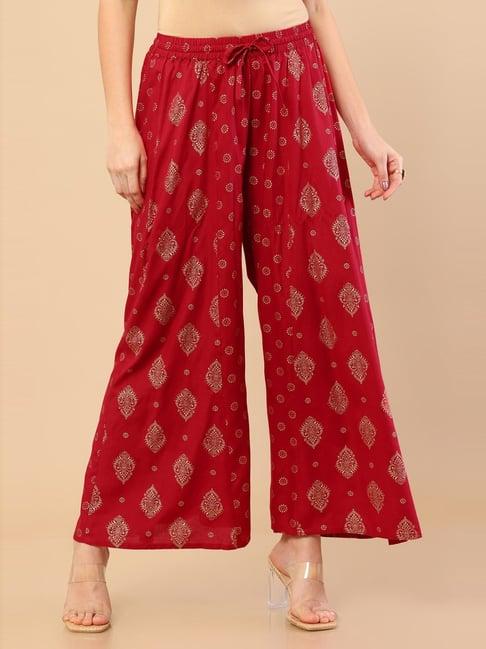 soch maroon printed palazzos