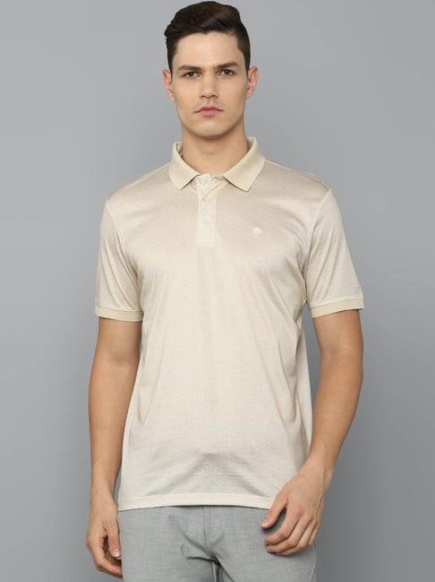 luxure by louis philippe beige regular fit polo t-shirt