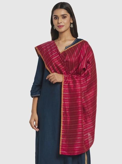 fabindia pink striped dupatta