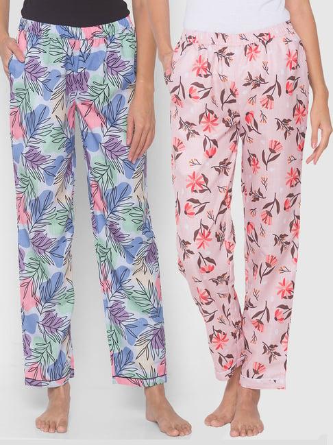 fashionrack pink & blue abstract pyjamas with pocket (pack of 2)