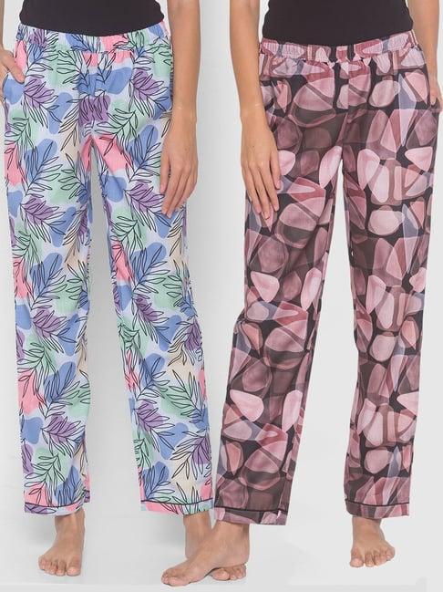 fashionrack black & blue abstract pyjamas with pocket (pack of 2)