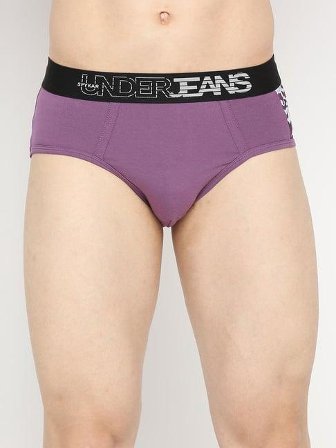 underjeans by spykar purple camo print briefs