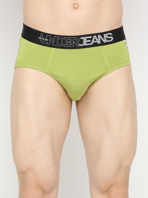 underjeans by spykar lime green camo print briefs