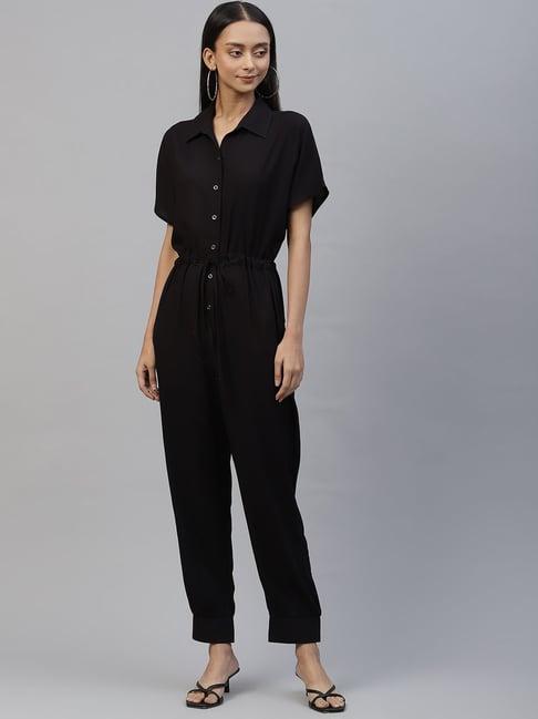 cottinfab rayon black maxi jumpsuit