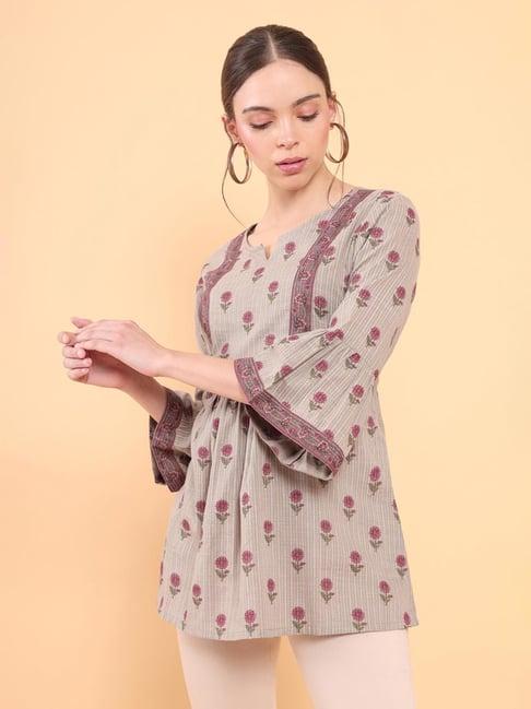 soch grey cotton printed tunic