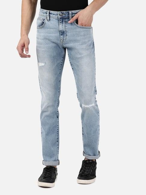 passion light blue slim fit heavily washed jeans