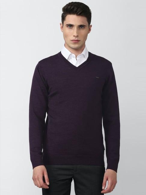 van heusen purple regular fit sweater