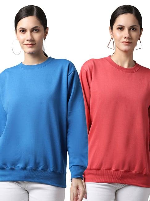 vimal jonney blue & pink fleece pullover - pack of 2