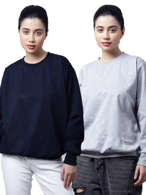 vimal jonney navy & grey fleece pullover - pack of 2