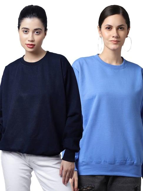 vimal jonney navy & blue fleece pullover - pack of 2