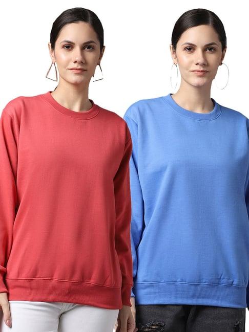 vimal jonney blue & pink fleece pullover - pack of 2