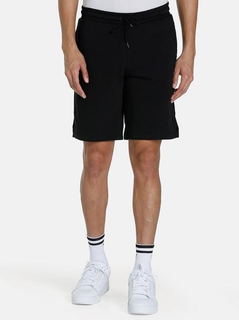 puma black cotton relaxed fit shorts