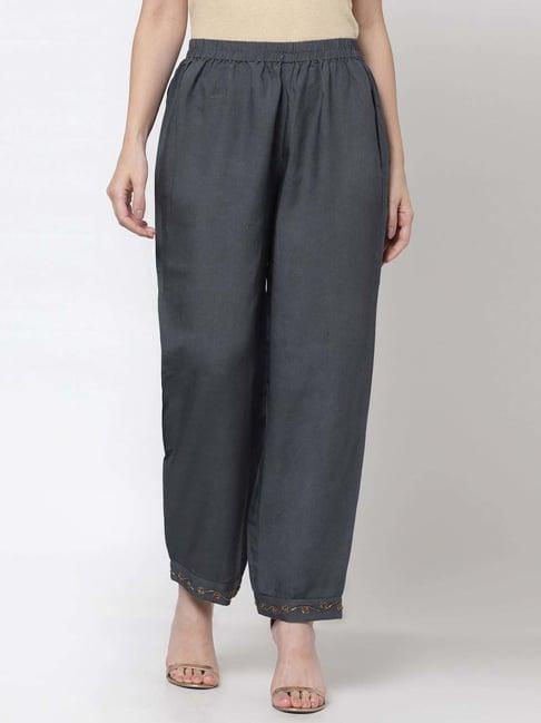 dart studio grey linen regular fit palazzos