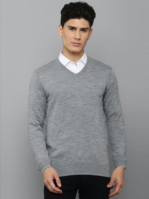 allen solly grey regular fit texture sweater