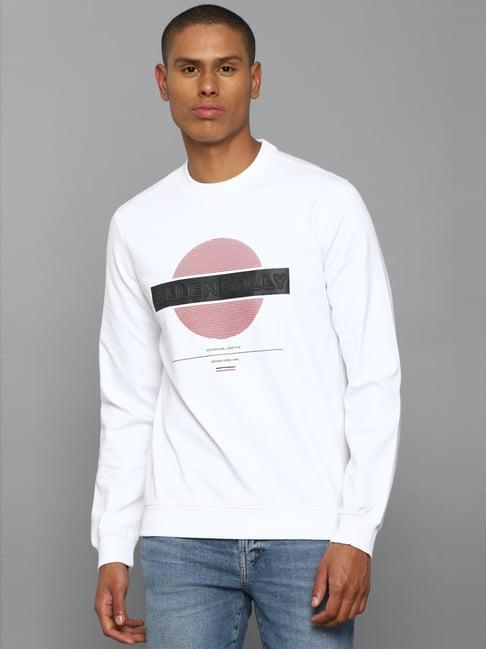 allen solly jeans white regular fit printed sweatshirt