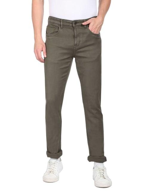 arrow sport grey cotton slim fit jeans