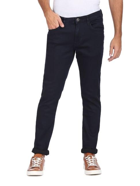 arrow sport dark blue cotton slim fit jeans