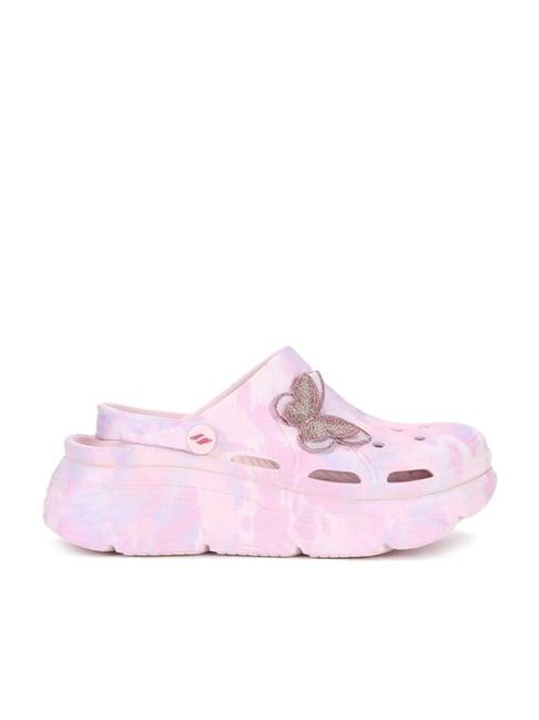 skechers women's max cushioning pink back strap clogs