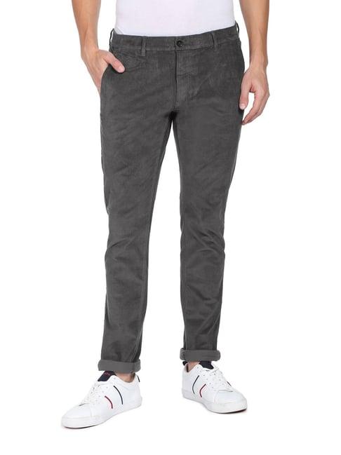 u.s. polo assn. dark grey cotton slim fit chinos