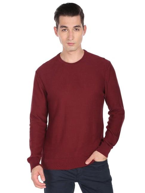 u.s. polo assn. maroon regular fit sweater