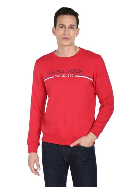 u.s. polo assn. red regular fit printed sweatshirt