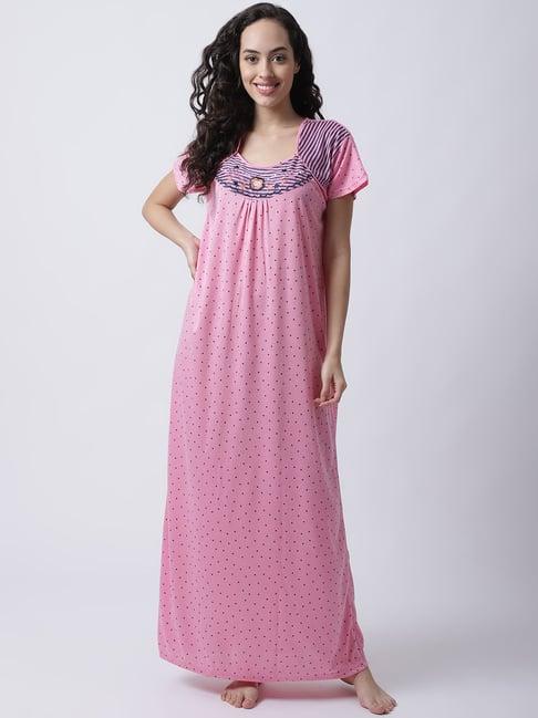 secret wish pink printed nighty