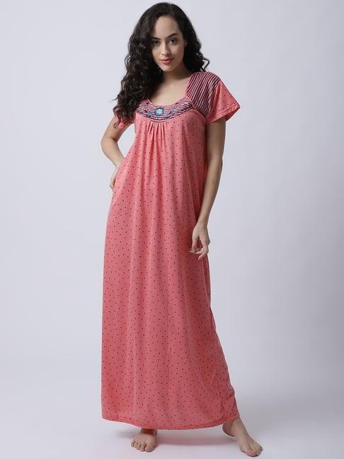 secret wish peach printed nighty