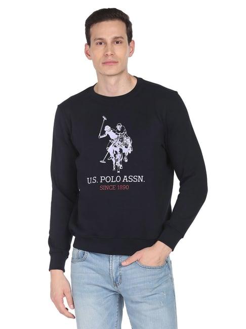 u.s. polo assn. navy regular fit printed sweatshirt