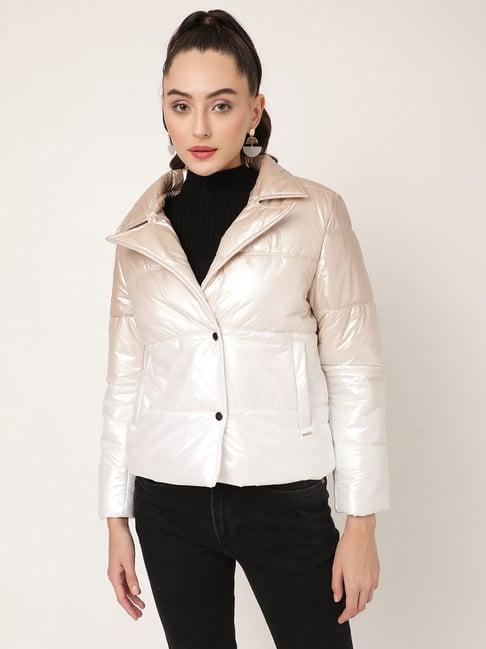 elle beige regular fit jacket