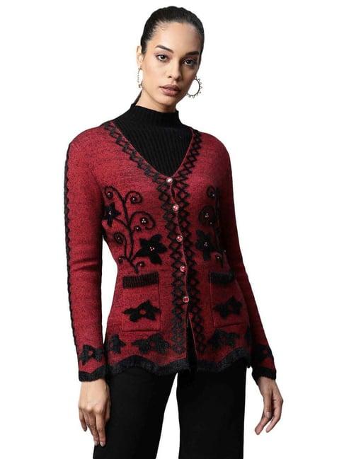 global republic red printed cardigan