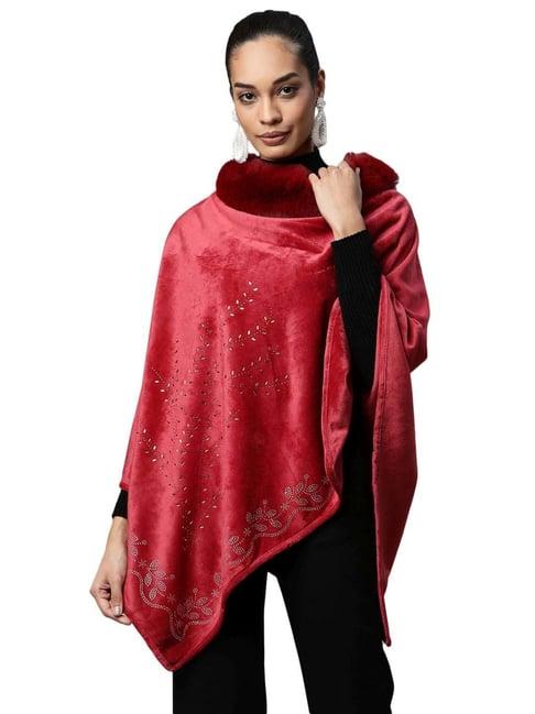 global republic red embellished poncho