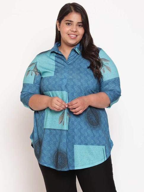 amydus teal printed top