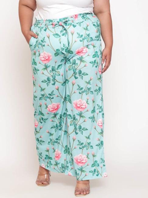 amydus green floral print palazzos