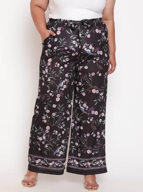 amydus black floral print palazzos