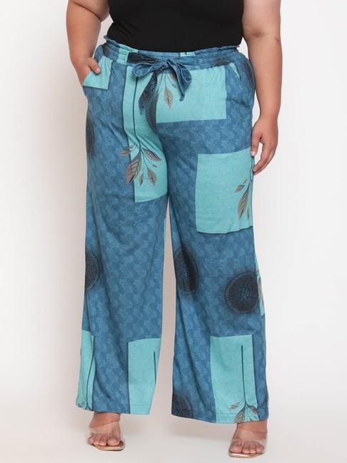 amydus teal printed palazzos