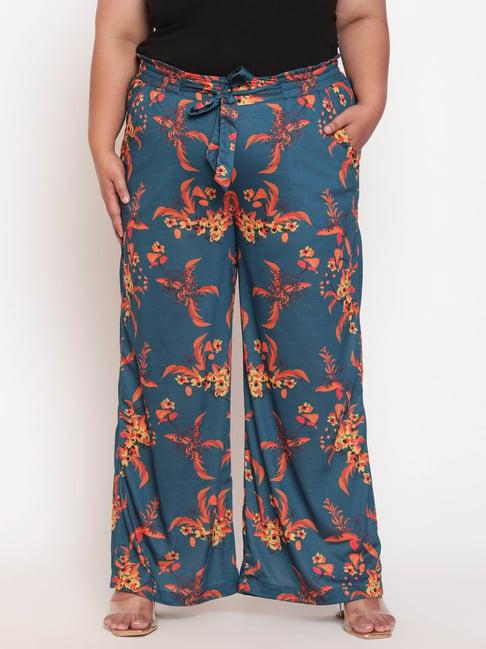 amydus teal printed palazzos