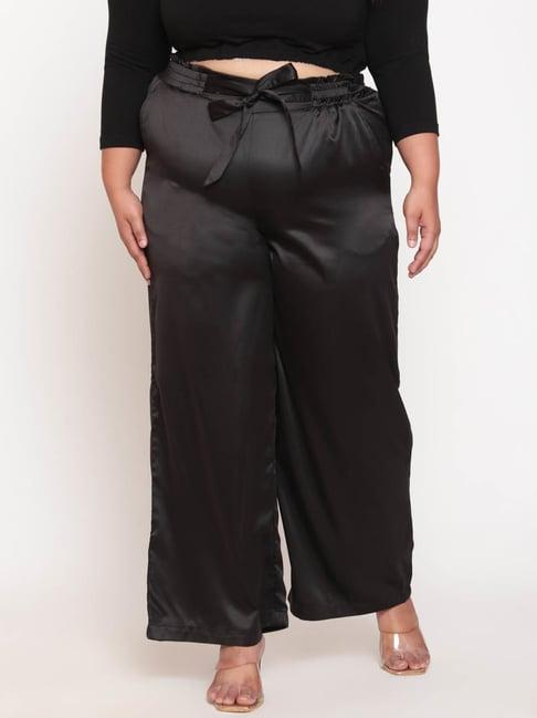 amydus black mid rise palazzos