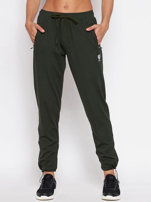 unpar olive green mid rise track pants