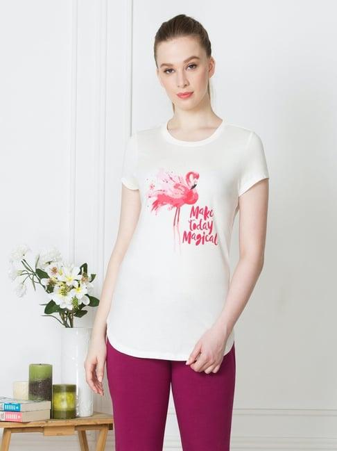 van heusen white printed t-shirt