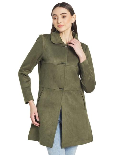 mettle olive green cotton coat