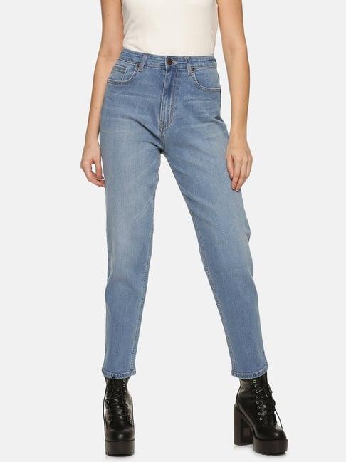 isu blue cotton high rise jeans