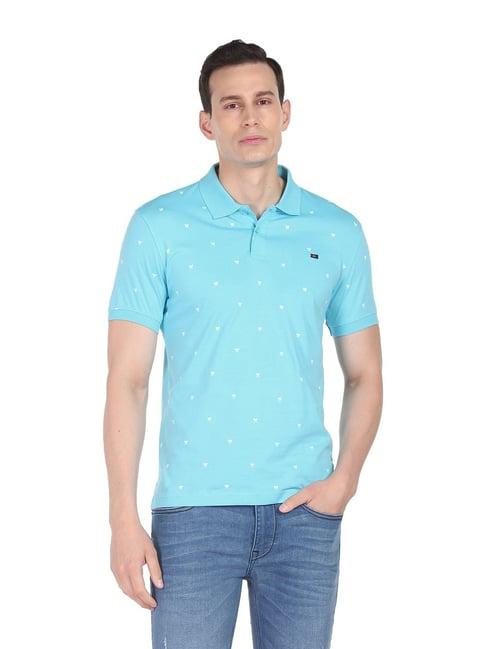 ad by arvind sky blue polo t-shirt