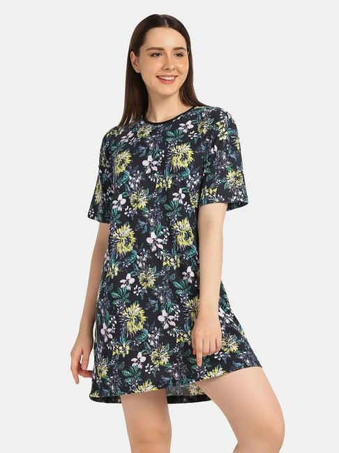 da intimo navy printed night t-shirt dress