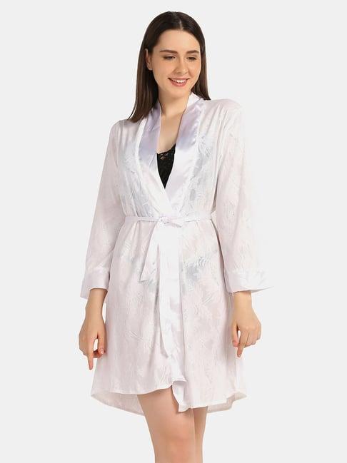 da intimo white lace robe