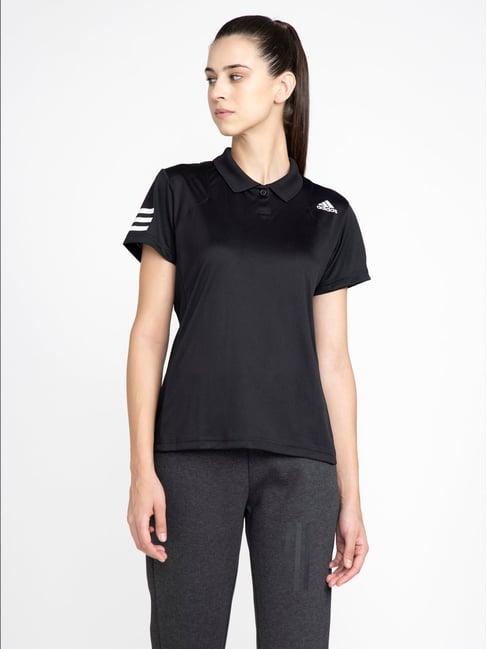 adidas black polyester club polo polo t-shirt